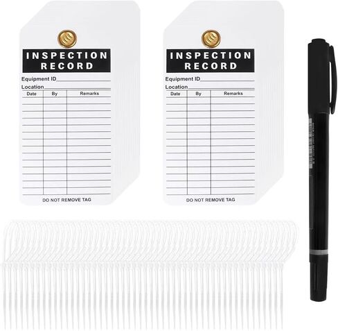 Inspection Record Tags for Equipment, Daily Inspection Safety Record Label Tags with Cable Ties for Equipment, Maintenance, Service, Office, 5.75"x 3", Pack of 25 in Saudi Arabia