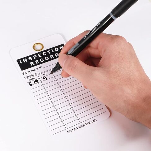 Inspection Record Tags for Equipment, Daily Inspection Safety Record Label Tags with Cable Ties for Equipment, Maintenance, Service, Office, 5.75"x 3", Pack of 25 in Saudi Arabia