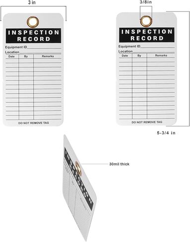 Inspection Record Tags for Equipment, Daily Inspection Safety Record Label Tags with Cable Ties for Equipment, Maintenance, Service, Office, 5.75"x 3", Pack of 25 in Saudi Arabia