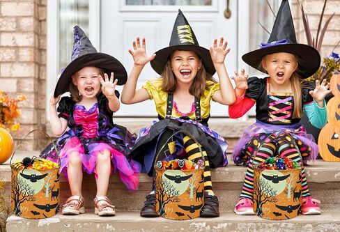 KUNRO Halloween Bag Baby Round Gift Bucket Baskets Toy Basket Halloween Trick or Treat Basket Storage Organizer for Nursery,Pumpkin Box For Home Decor in Saudi Arabia