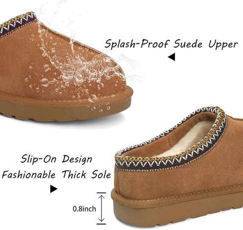 IPSAE Women's Fuzzy Platform Suede Mini Boots Slippers Short Ankle Boot Fur Fleece Lined House Shoes in Saudi Arabia