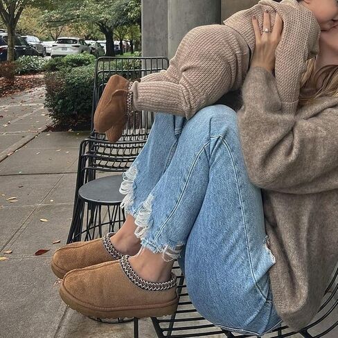 IPSAE Women's Fuzzy Platform Suede Mini Boots Slippers Short Ankle Boot Fur Fleece Lined House Shoes in Saudi Arabia