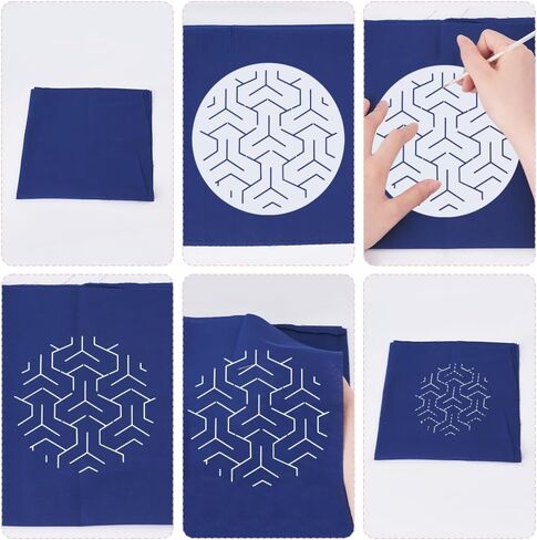 FREEBLOSS 12Pcs 5.5 * 5.5inch Plastic Sashiko Stencils, Drawing Line Template for Hand Quilting Sashiko Patterns Templates Embroidery Stencils for Hand Sewing Lovers in Kuwait