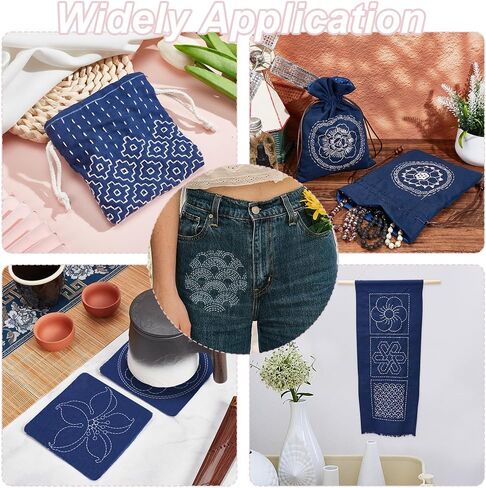 FREEBLOSS 12Pcs 5.5 * 5.5inch Plastic Sashiko Stencils, Drawing Line Template for Hand Quilting Sashiko Patterns Templates Embroidery Stencils for Hand Sewing Lovers in Kuwait