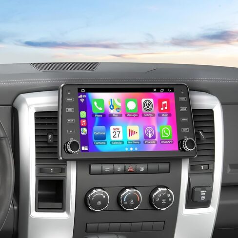 راديو سيارة 4G+64G لسيارة Dodge RAM 1500 2500 3500 2009 2010 2011 2012، Android 12 Dodge RAM ستيريو مع شاشة لمس 10 بوصة تدعم CarPlay اللاسلكي/Android Auto/GPS Navi/Bluetooth/الكاميرا الخلفية/راديو FM in Kuwait