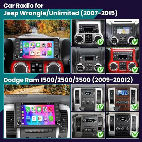 راديو سيارة 4G+64G لسيارة Dodge RAM 1500 2500 3500 2009 2010 2011 2012، Android 12 Dodge RAM ستيريو مع شاشة لمس 10 بوصة تدعم CarPlay اللاسلكي/Android Auto/GPS Navi/Bluetooth/الكاميرا الخلفية/راديو FM in Kuwait