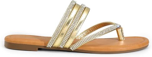DREAM PAIRS Women's Sparkly Flip Flops Round Toe Multi Strap lightweight Summer Beach Flat Casual Thong Sandals in Saudi Arabia