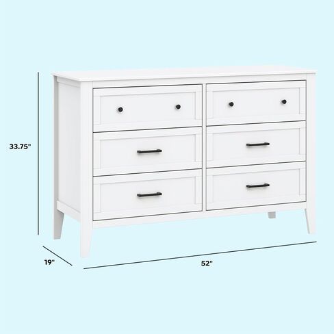 Davinci Beau 6-Drawer Baby Dresser, GREENGUARD Gold Certified, Honey | 6 Spacious Smooth-Gliding Drawers w/ Ample Storage - Durable & Modern Easy-to-Assemble Nursery Dresser for Kids, Boys & Girls in Saudi Arabia