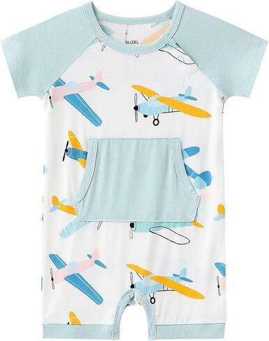 Bamboo Viscose Baby Romper - Baby Infant Boys Girls One Piece Jumpsuits Summer Playwear in Kuwait