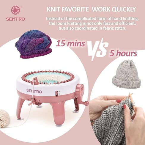 SENTRO Knitting Machine 48 Needles Smart Weaving Loom Crochet Loom Knitting Loom Machine Kit for Kids Adults DIY Scarf Hat Sock in Kuwait