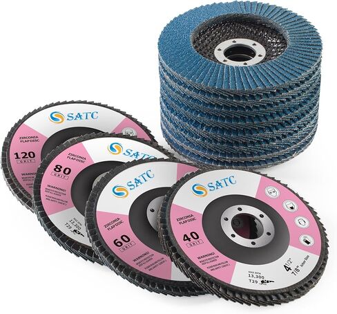 S SATC 10PCS Pink Flap Disc 4-1/2 Inch 120 Grit Zirconia Grinding Wheel Type 29 Abrasive Discs Flap Wheel for Angle Grinder, Flap Wheel for Wood Metal Plastic Sanding in Saudi Arabia