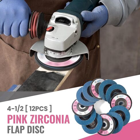 S SATC 10PCS Pink Flap Disc 4-1/2 Inch 120 Grit Zirconia Grinding Wheel Type 29 Abrasive Discs Flap Wheel for Angle Grinder, Flap Wheel for Wood Metal Plastic Sanding in Saudi Arabia