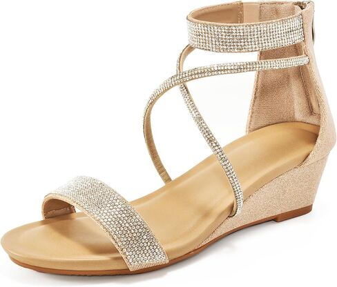 Harese Wedge Sandals for Women Engy: Comfortble kal strap strap zipper low heels shoes fashion sundals summer sundals in Kuwait