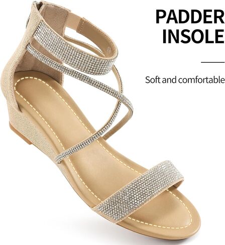 Harese Wedge Sandals for Women Engy: Comfortble kal strap strap zipper low heels shoes fashion sundals summer sundals in Kuwait