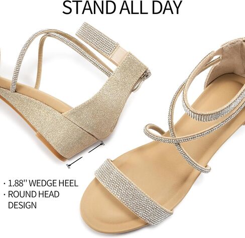 Harese Wedge Sandals for Women Engy: Comfortble kal strap strap zipper low heels shoes fashion sundals summer sundals in Kuwait