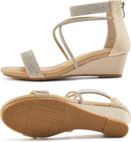 Harese Wedge Sandals for Women Engy: Comfortble kal strap strap zipper low heels shoes fashion sundals summer sundals in Kuwait