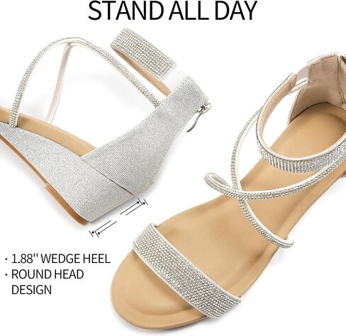 Harese Wedge Sandals for Women Engy: Comfortble kal strap strap zipper low heels shoes fashion sundals summer sundals in Kuwait