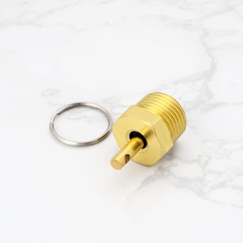 2Pcs 1/2 Inch NPT Brass Drain Valve External Thread 21mm Hex Diameter Safety Valve for Truck Boilers Air Compressors Chemical Manufacturing with Pull Ring in Kuwait