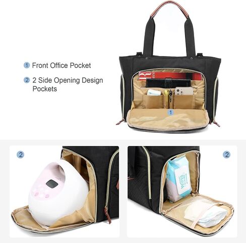 LOVEVOOK Breast Pump Bag, Diaper Bag Tote 3Pcs Set, Work Bag for Breastfeeding Mom with 15" Laptop Pocket, Cooler Bag & Changing Pad Fit Most Breast Pumps like Spectra S1/S2, Medela, Rainyb, Elvie in Saudi Arabia