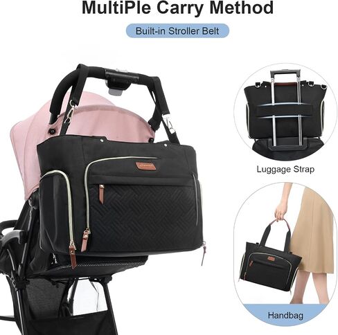 LOVEVOOK Breast Pump Bag, Diaper Bag Tote 3Pcs Set, Work Bag for Breastfeeding Mom with 15" Laptop Pocket, Cooler Bag & Changing Pad Fit Most Breast Pumps like Spectra S1/S2, Medela, Rainyb, Elvie in Saudi Arabia