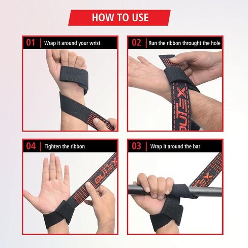 Lifting Wrist Straps for Weightlifting, Gym, Powerlifting, Deadlifts, Bodybuilding, Workout, Strength Training - Premium Cotton with Neoprene Pad in Saudi Arabia