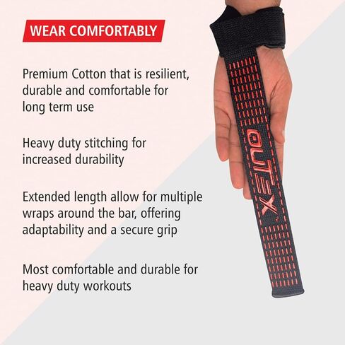 Lifting Wrist Straps for Weightlifting, Gym, Powerlifting, Deadlifts, Bodybuilding, Workout, Strength Training - Premium Cotton with Neoprene Pad in Saudi Arabia