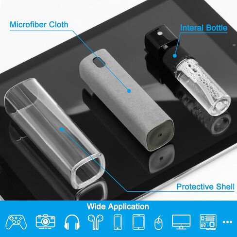 منظف ​​شاشة السيارة من walrfid، بخاخ ومسح منظف شاشة الكمبيوتر، طقم رذاذ لتنظيف الكمبيوتر المحمول لأجهزة iPad الإلكترونية، iPhone، الهاتف، MacBook، التلفزيون، الشاشة، شاشة الكمبيوتر اللوحي، مع حافظة جرافيتي سوداء - وردي in Kuwait