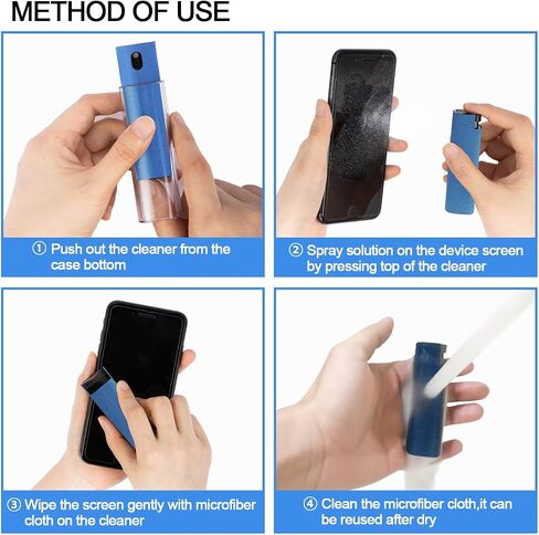 walrfid Car Screen Cleaner, Computer Screen Cleaner Spray and Wipe, Laptop Cleaning Mist Kit for Electronic iPad, iPhone, Phone, MacBook, TV, Monitor, Tablet Display, with Black Graffiti Case - Pink in Saudi Arabia