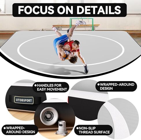 Inflatable Wrestling Mat 8FT /10FT /13FT /16.5FT x 4/6 inches Thick, Jiu Jitsu Mats, PVC Landing Training Mat Foldable for Home Gym BJJ, MMA, Martial Art, Boxing, Grappling and Judo in Kuwait