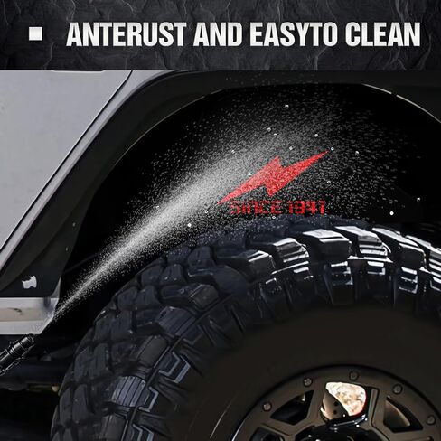 Rear Inner Fender Liners Compatible with 2007-2018 Jeep Wrangler JK & JKU Unlimited Sport Sahara Rubicon, Bolt-on Style Mud Guards Black Steel Wheel Well Cover Fenders Flares (2/4 Doors) in Saudi Arabia