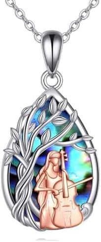 شجرة الحياة قلادة 925 فضة أذن البحر شل قلادة قلادة كتاب عشاق/الرياضة/الموسيقى عاشق مجوهرات هدايا للنساء in Kuwait