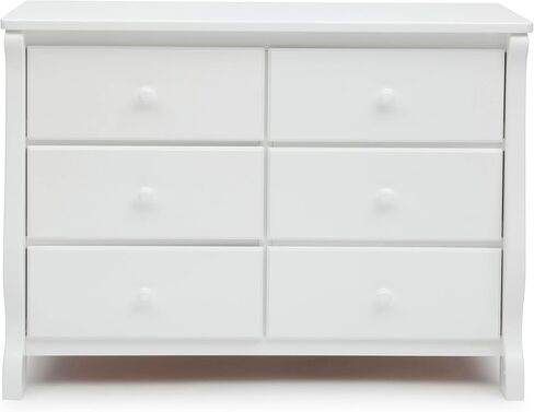 Delta Children Universal 6 Drawer Dresser with Interlocking Drawers - Greenguard Gold Certified, Grey & Emery 4-in-1 Convertible Baby Crib, Pack of 1, Grey in Kuwait