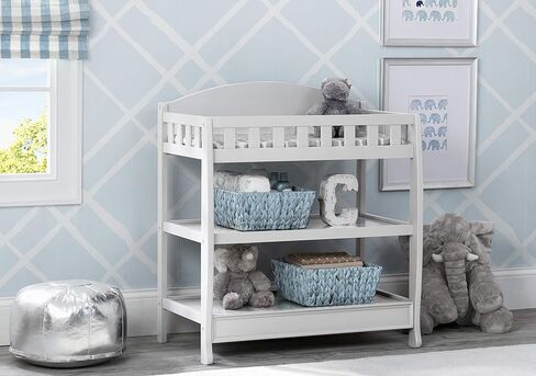 Delta Children Universal 6 Drawer Dresser with Interlocking Drawers - Greenguard Gold Certified, Grey & Emery 4-in-1 Convertible Baby Crib, Pack of 1, Grey in Kuwait