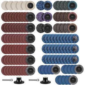 135Pcs 2 inch Roll Lock Quick Change Sanding Discs Set