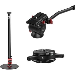 IFOOTAGE 60" Round Base Monopod & Camera Video Head Set,Qucik Release Plate Q1S,Professional