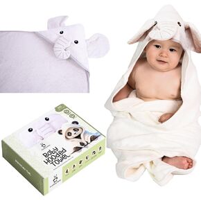 منشفة مقنعين متميزة - 500GSM Viscose مشتقة من مناشف الأطفال القطن الخيزران - ناعمة وامتصاصات فائقة ، كبيرة 35 "× 35" ، مناشف طفل قابلة للغسل الماكينة - الباندا - الباندا in Kuwait