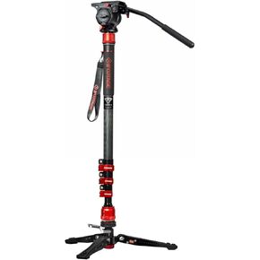 IFOOTAGE Monopod with Fluid Head C180F-P + K5, 71'' Travel Monopod Kit for Canon Nikon Sony Olympus Panasonic DSLR Camera