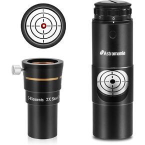 Astromania Telescope Barlow Lens 2X with 3-Elements - Bundle with - Alignment 1.25" Next Generation Laser Collimator