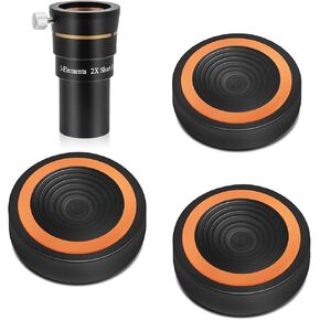 Astromania Telescope Barlow Lens 2X with 3-Elements - Anti-Vibration Suppression Pads Telescope Mounts