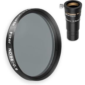 Astromania Telescope Barlow Lens 3X with 4-Elements - Bundle with - 2" Moon Telescope Eyepiece Filter ND96-0.9