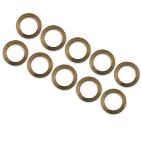 10pcs Saw Blade Brass Bushing Adapter Ring, Brass Reducer Ring Washer with Unique Serrated Edge, 1in (25.4mm) to ⅞ inch (19.95 mm)