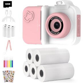 Kids Camera Instant Print Digital Camera with Total 10 Rolls of Printing Pater