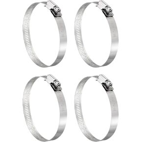 uxcell 4 Pcs Hose Clamps, Stainless Steel 1-9/16"- 2-1/2"(40-63mm) Adjustable Worm Gear Drive Hose Clamps Pipe Clamp for Plumbing Dishwasher Automotive Washing Machine, Silver