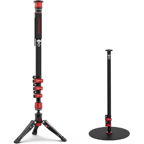 IFOOTAGE 71 "Aluminum Monopod and Round Base Monopod, Cobra 3 A180F and Cobra 2, Retractable Video Monopod with Feet, Professional SLR Monopod, Compatible with Sony Canon Nikon SLR Cameras