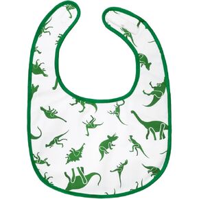 Littleforbig Cotton Waterproof Babydoll Printed Adult Bib with Adjustable Hook-and-Loop Fastener Closure - Dinosaurs Adult Bib