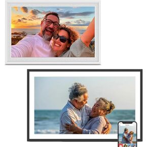 Frameo Digital Picture Frame 2 Pack, 1pc 10.1inch 1280 * 800 Digital Photo Frame 32GB Memory, 1pc 15.6inch Photo Frame Electronic 32GB Memory, 1920 * 1080 Touch Screen, Auto-Rotate, Share Photo Video