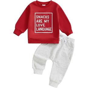 Toddler Baby Boy Fall Clothes St. Patricks Day Outfit Letter Print Sweatshirt Pants Set 2Pcs Outfits 0-2T 3T 4T 5T