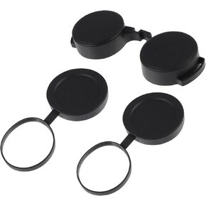 Garneck Binocular Lens Covers 10x50-3PCS Rubber Objective and Eyepiece Caps for Tasco Binoculars - Black Flip Open Scope Cover for Binoculars and Telescope Accessories