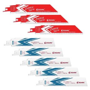 EZARC Carbide and Bi-Metal Reciprocating Saw Blade Endurance for Heavy Metal, Thick Metal, Cast Iron, Alloy Steel