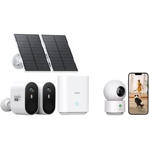 AOSU SolarCam Pro System 2-Kit + 2K Indoor Camera - No Monthly Fee